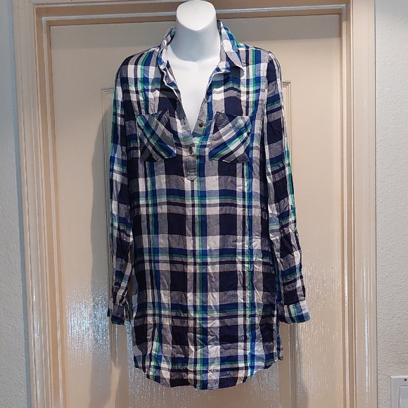 SO Multicolor Plaid Shirt Dress - Picture 1 of 5